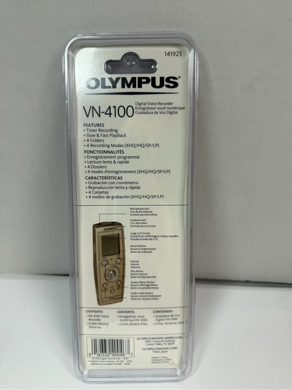 Olympus VN-4100PC Champagne Gold LCD Screen Handheld Digital Voice Recorder New